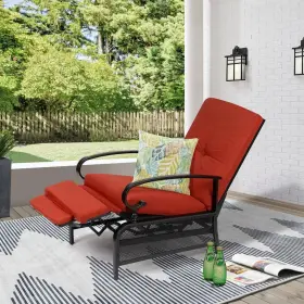 Hd-f08b813 Suncrown Outdoor Recliners 37.8 Inch Hx59.84 Wx22.6 D Adjustable Backrest In Red