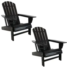 Sunnydaze Decor 810077852347 Lake Style Adirondack Chair With Cup Holder - Set Of 2 By