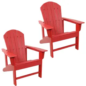 Fap-668-2 Sunnydaze Decor Upright Hdpe Raised Outdoor Adirondack Chair - Set Of 2 By