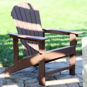 Fap-620 Sunnydaze Upright Hdpe Raised Outdoor Adirondack Chair - Brown By
