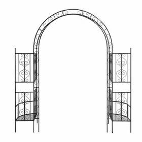 Sunocity 445000281234 83.9 Inch X 23 Arbor Roof Double Layer Arch Courtyard Black