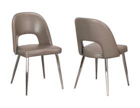 Sunset Trading Cr-nd446-09-2 Mia Faux Leather Dining Chair Polished Chrome Silver