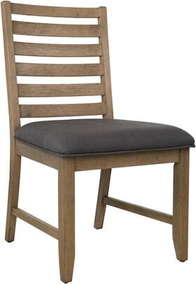 Sunset Trading Ed-d18620ssc-2 Saunders Slat Back Dining Side Set Of 2 Gray Padded Seat Acacia