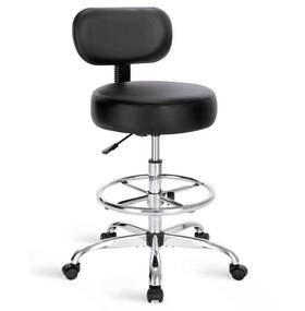 Superjare Eu7202b Drafting Chair With Back Adjustable Footrest Rolling Stool