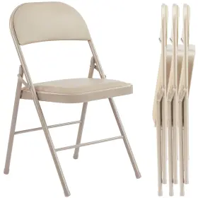 3hr0nym Sweetcrispy Folding Chair 4 Pack Leather Padded Chairs Sturdy Metal Foldable Ch