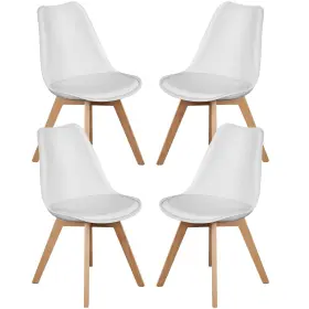 Sweetcrispy 702417963335 Dining Chairs Set Of 4 Kitchen Room Pu Leather Mid Century Moder