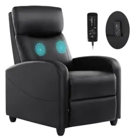 Sweetcrispy 722402642359 Recliner Chair For Adults Massage Pu Leather Small Home