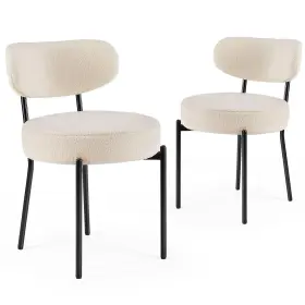 Sweetcrispy 722898003498 Dining Chairs Set Of 2 Boucle Upholstered Kitchen With Cu
