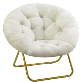 Sweetcrispy 725380217830 Cozy Saucer Chairs Faux Fur Living Room Reading Lounge Furniture Folding Comf