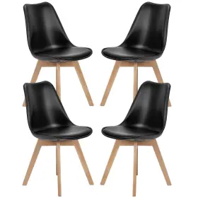 Sweetcrispy 725380226023 Sweetrcrispy Dining Chairs Set Of 4 Kitchen Room Pu Leather Mid Century Mode