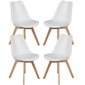 Sweetcrispy 725380226030 Dining Chairs Set Of 4 Kitchen Room Pu Leather Mid Century Modern Up