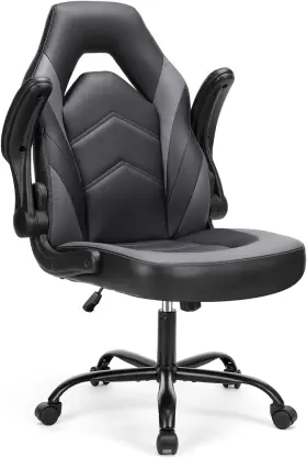 Sweetcrispy 729767844657 Computer Gaming Desk Chair - Ergonomic Pu Leather With Comfy Lumbar