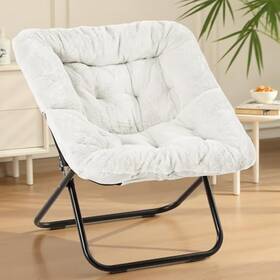 Sweetcrispy 751074062523 Comfy Chair For Adults Foldable Living Room Soft Faux