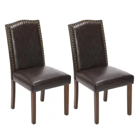 Sweetcrispy 790943624028 Dining Chairs Set Of 2 Upholstered Leather Kitchen Room M