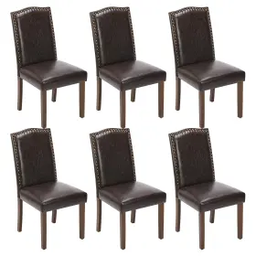 Sweetcrispy 790943624080 Dining Chairs Set Of 6 Upholstered Leather Kitchen Room M