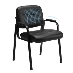 C-6109-1p Sweetcrispy Leather Waiting Room Chair Comfy Guest Chairs With Padded Arms For