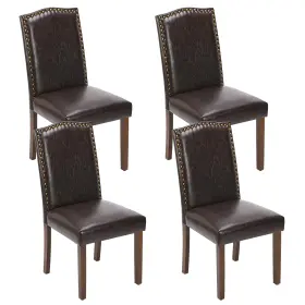 Dss006 Sweetcrispy Dining Chairs Set Of 4 Upholstered Leather Kitchen Room Mid Century M
