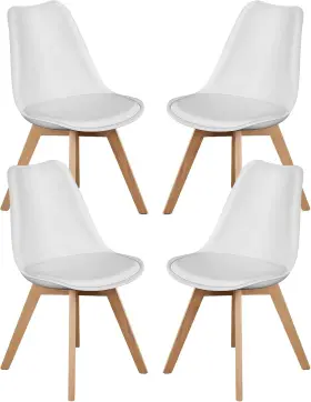 Sw11091014 Sweetcrispy Set Of 4 Dining Chairs With High Back Modern Leather Kitchen Chair Room