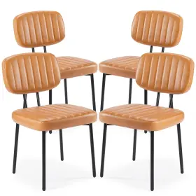 Sw94-bn4p-2 Sweetcrispy Dining Chairs Set Of 4 Upholstered Mid Century Modern Kitchen Accent