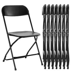 Zdys8pbk-hj2 Sweetcrispy Folding Chair 8 Pack Plastic Foldable Chairs With 330-pound Capa