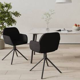 Swivel Dining Chair Set 720287108542 Of 2 Black