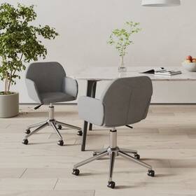 Swivel Dining Chairs 720287013723 2 Pcs Light Gray Fabric