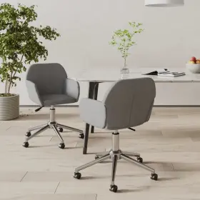 Swivel Dining Chairs 720287013723 2 Pcs Light Gray Fabric