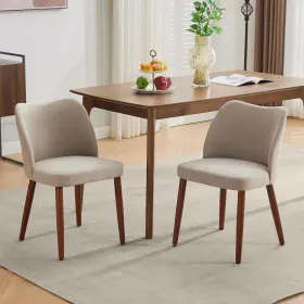 1005717224 Tackview 2pcs Dining Chair Upholstered With Wood Legs Wing Backrest Kitchen