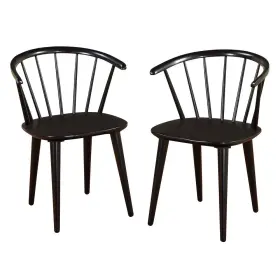 27018blkpr Target Marketing Systems Set Of 2 Florence Contemporary Windsor Dining Chairs Wood/black - Buylateral