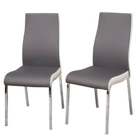 Target Marketing Systems Wm891180 Buylateral High Back Faux Leather Dining Chair Set Of 2 Modern Metal