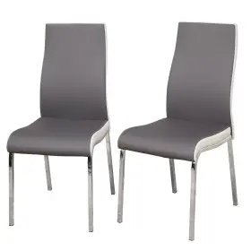 Wm891180 Target Marketing Systems Buylateral High Back Faux Leather Dining Chair Set Of 2 Modern Metal