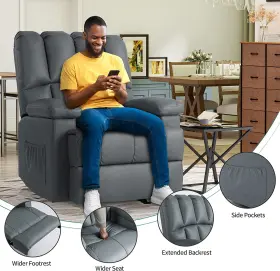 Beysh0008125be Taus Rocker Recliner Chair Overstuffed Glider Sofa Rocking For Living Room Pu Leather