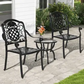 Beyshqfhb3 Taus 2 Pcs Cast Aluminum Outdoor Patio Dining Chairs With Ergonomic Armrest For Yard