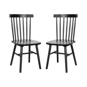 Re-506814-taylh Taylor Logan Ingrid Black Wood Armless Spindle Back Restaurant Dining Chairs Seat Of 2