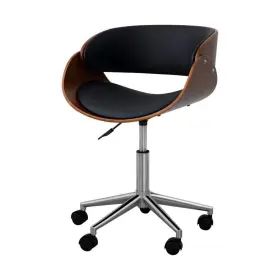 Vnf-00098 Teamson Home Faux Leather Curved Swivel Office Chair With Adjustable Seat Height