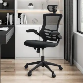 Techni Mobili 815764011762 Ergonomic Swivel Task Chair Mesh Black Fabric Adjustable Height