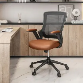 Rta-8030-brn Techni Mobili 25 Inch Width Big And Tall Brown Faux Leather Task Chair With Adjustable Height