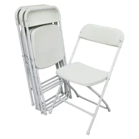 Sf239748 Techtongda 1 Set 5 Pack Commercial White Plastic Folding Stackable Chairs Capacity 264lbs