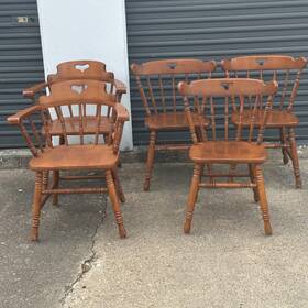 Tell City 8018 Solid Hard Rock Maple Colonial Pub Style Dining Arm And Side Chairs 5