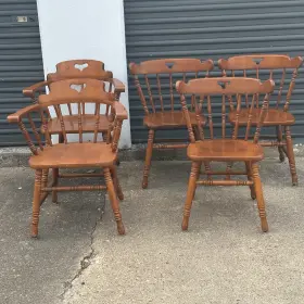 8018 Tell City Solid Hard Rock Maple Colonial Pub Style Dining Arm And Side Chairs 5