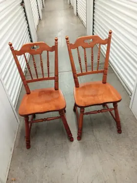 8048 Tell City Colonial Style Solid Hard Rock Maple Dining Chairs Pair