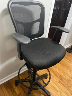 Tp8200-olive Tempur-pedic Tp8200 Ergonomic Fabric Mid-back Drafting Stool Black