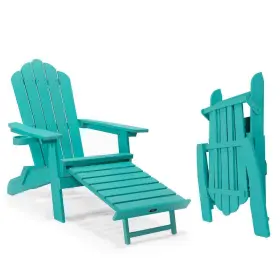 Tenleaf-od01 Tenleaf Ergonomic Fan-back Design Green Oversized Folding Composite Adirondack