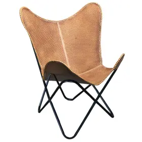 Hscb147 Texandecor 32hs Genuine Leather Butterfly Chair Folding Lounge Modern Sling Accent Seat