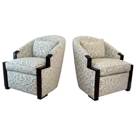 Enc-1193 Thayer Coggin 1001-103 Pair - Milo Baughman For Studio Mb Lounge Chairs