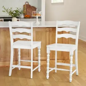 The Pioneer Woman 764053563102 Harper Counter-height Wood Stools 2 Pack White