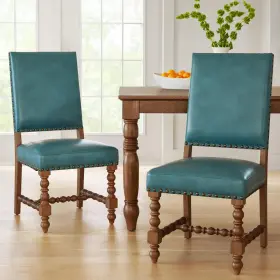 Pw1425004710042 The Pioneer Woman Faux Leather Dining Chairs 2 Pack Turquiose