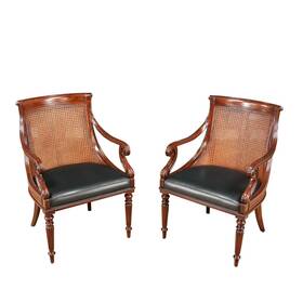 Theodore Alexander Nvin0596 Niagara Furniture Pair Barrel Back Chairs