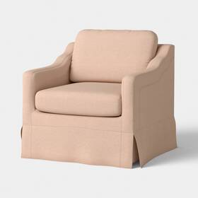 Threshold 199268715136 Detailed Slope Arm Slipcover Swivel Accent Chair Performance Fabric Blush