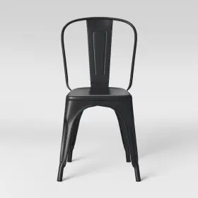 53439222 Threshold Carlisle High Back Metal Dining Chair Matte Black -